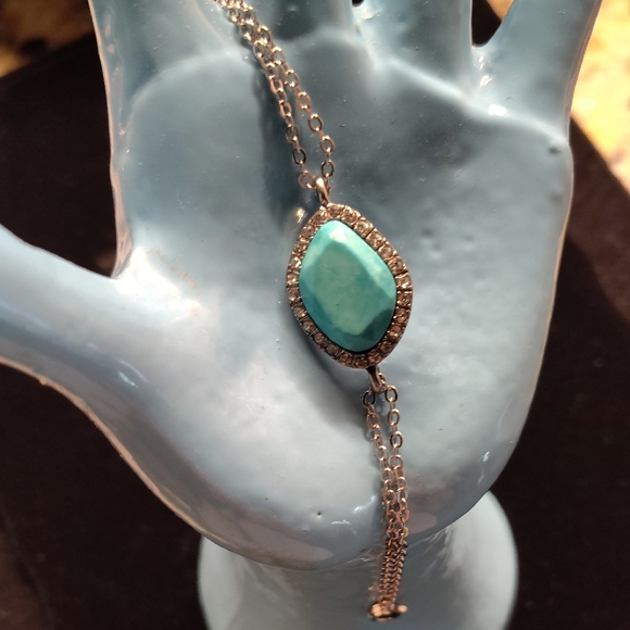 Chloe + Isabel Maree Delicate Bracelet with Turquoise Stone - Picture 1 of 3